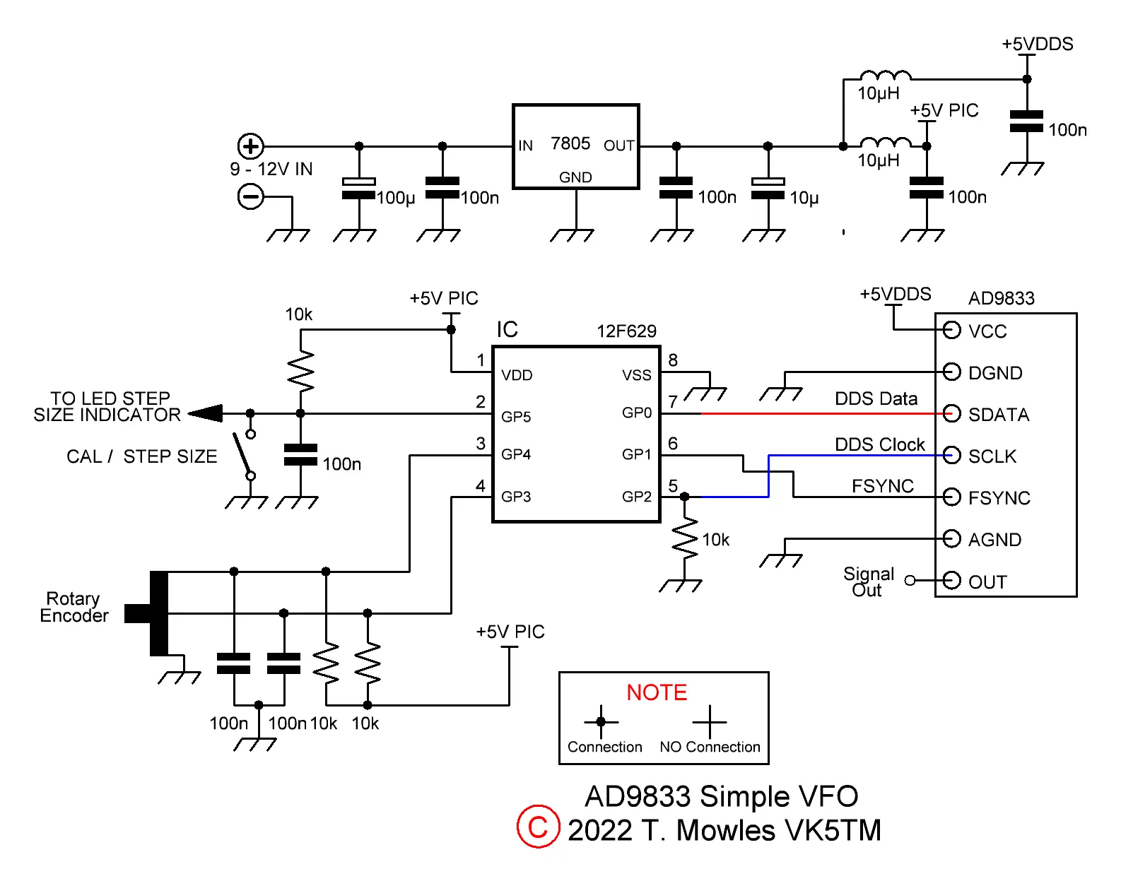 AD9833 DDS VFO schematic