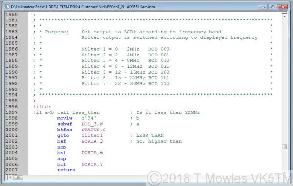 screen shot of code